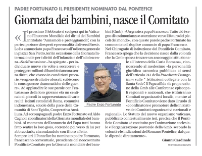 Avvenire: nasce il Pontificio Comitato per la Giornata Mondiale dei Bambini