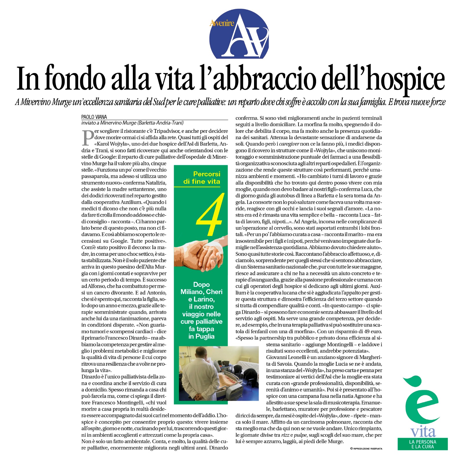 Avvenire, l'abbraccio dell'Hospice