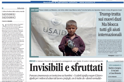 Avvenire: "Invisibili e sfruttati", Papa Francesco preannuncia un'esortazione sui bambini